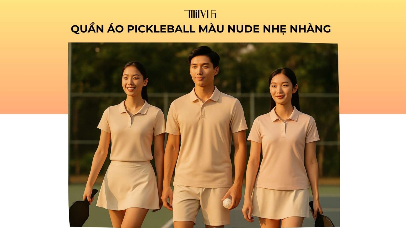 Quần áo pickleball màu nude nhẹ nhàng
