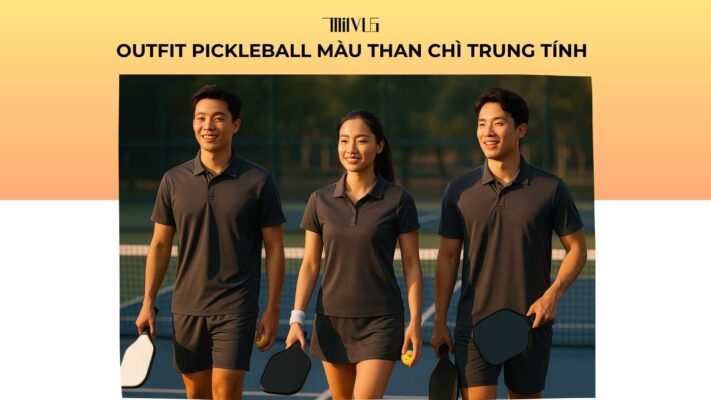 Outfit pickleball màu than chì trung tính