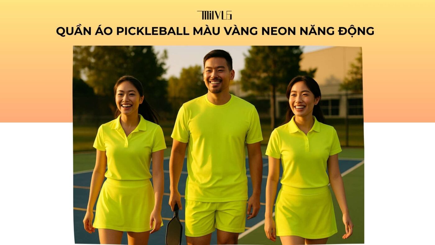Quần áo pickleball màu vàng neon năng động