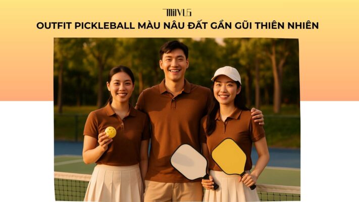 Outfit pickleball màu nâu đất gần gũi thiên nhiên
