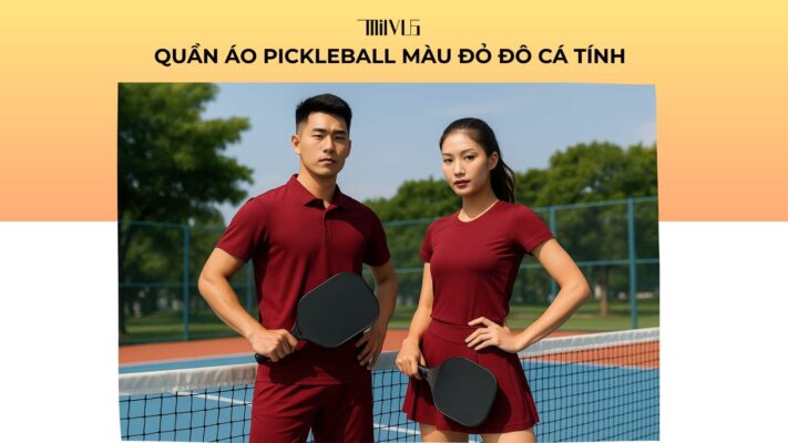 Quần áo pickleball màu đỏ đô cá tính