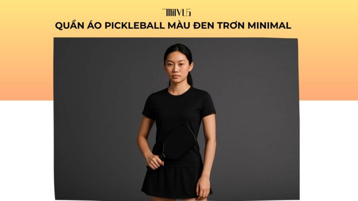 Quần áo pickleball màu đen trơn minimal