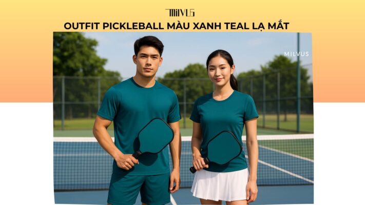 Outfit pickleball màu xanh teal lạ mắt