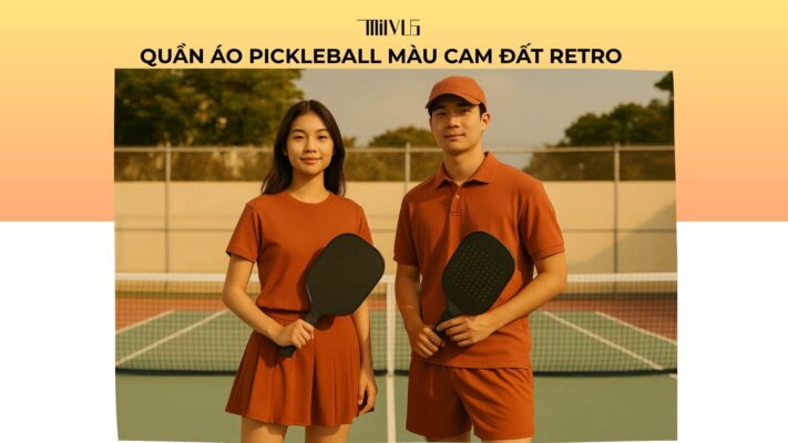 Quần áo pickleball màu cam đất retro