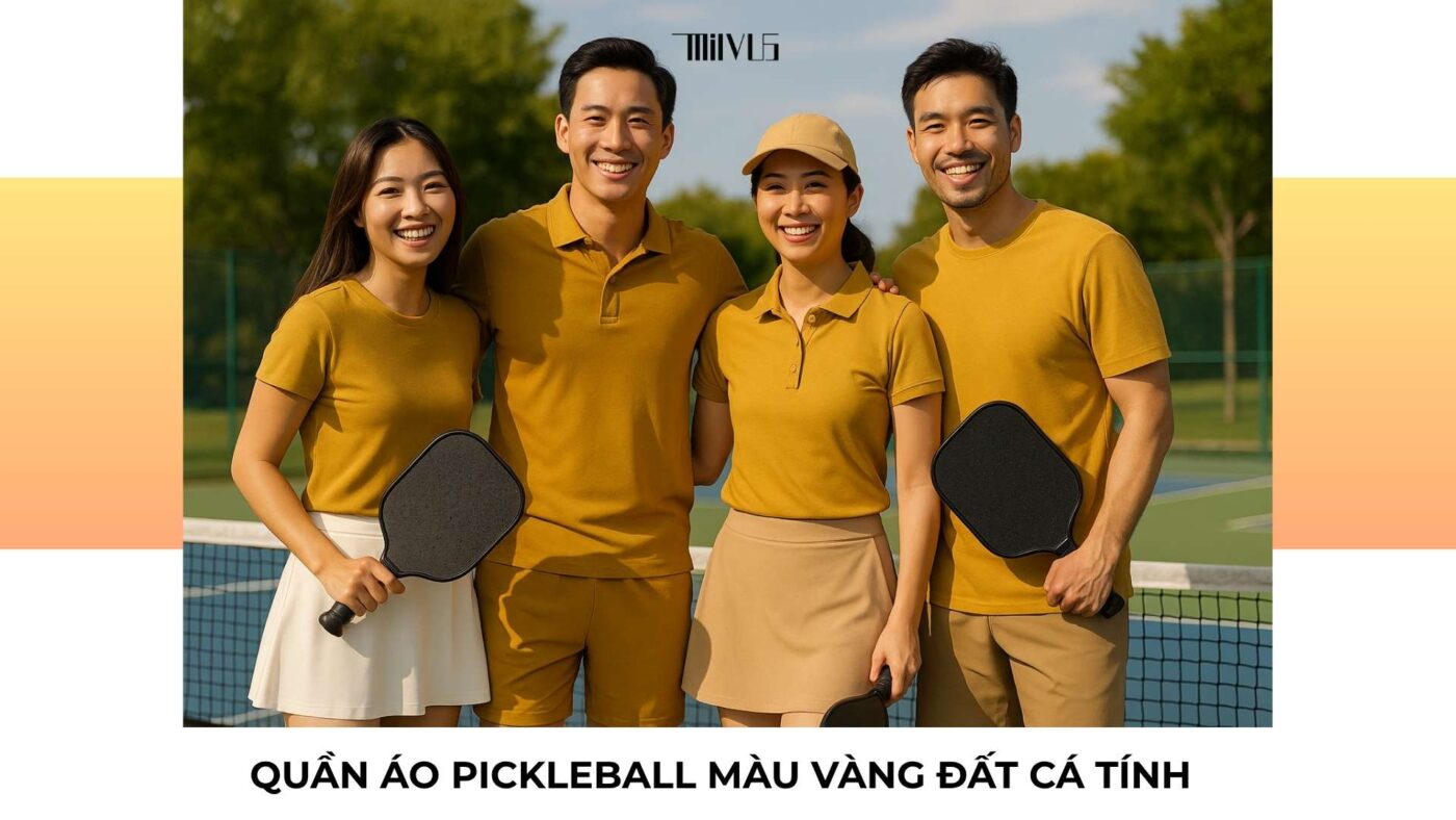 Quần áo pickleball màu vàng đất cá tính