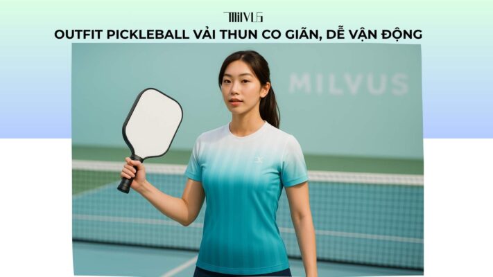 Outfit pickleball vải thun co giãn dễ vận động