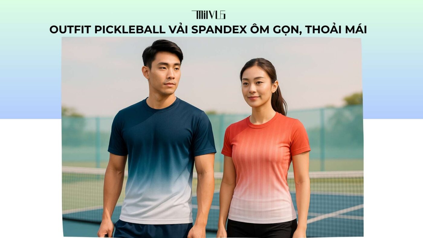 Outfit pickleball vải spandex ôm gọn thoải mái
