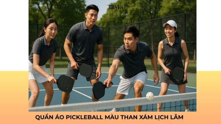 Quần áo pickleball màu than xám lịch lãm