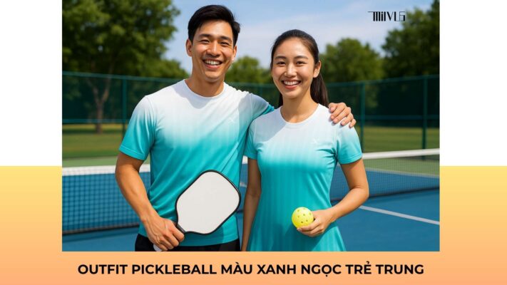 Outfit pickleball màu xanh ngọc trẻ trung