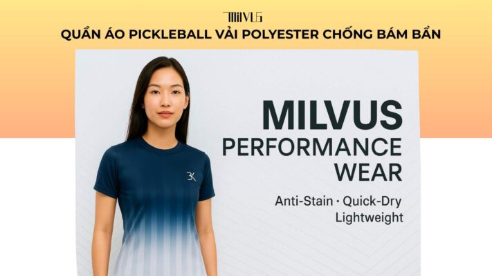Quần áo pickleball vải polyester chống bám bẩn