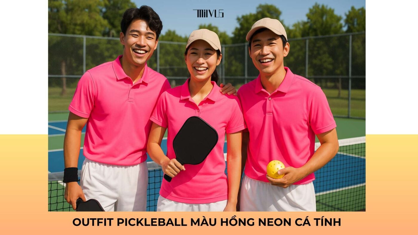Outfit pickleball màu hồng neon cá tính