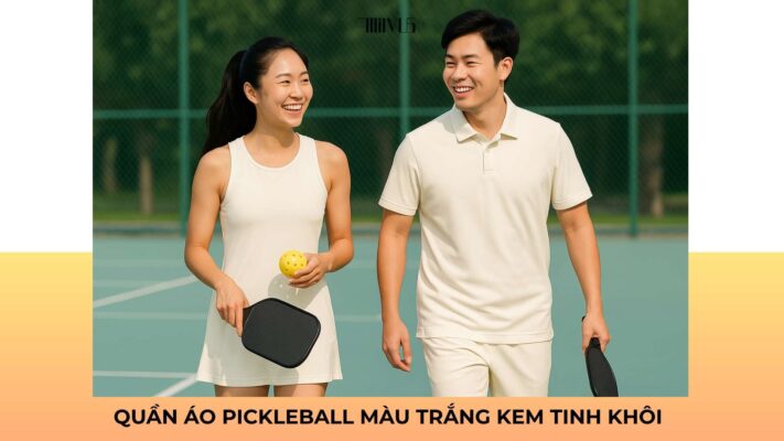 Quần áo pickleball màu trắng kem tinh khôi