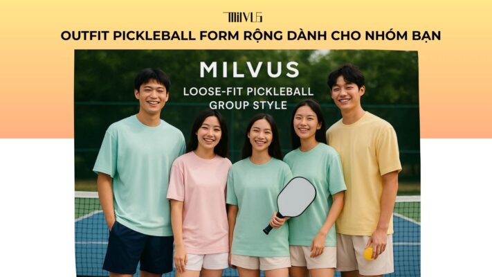 Outfit pickleball form rộng dành cho nhóm bạn