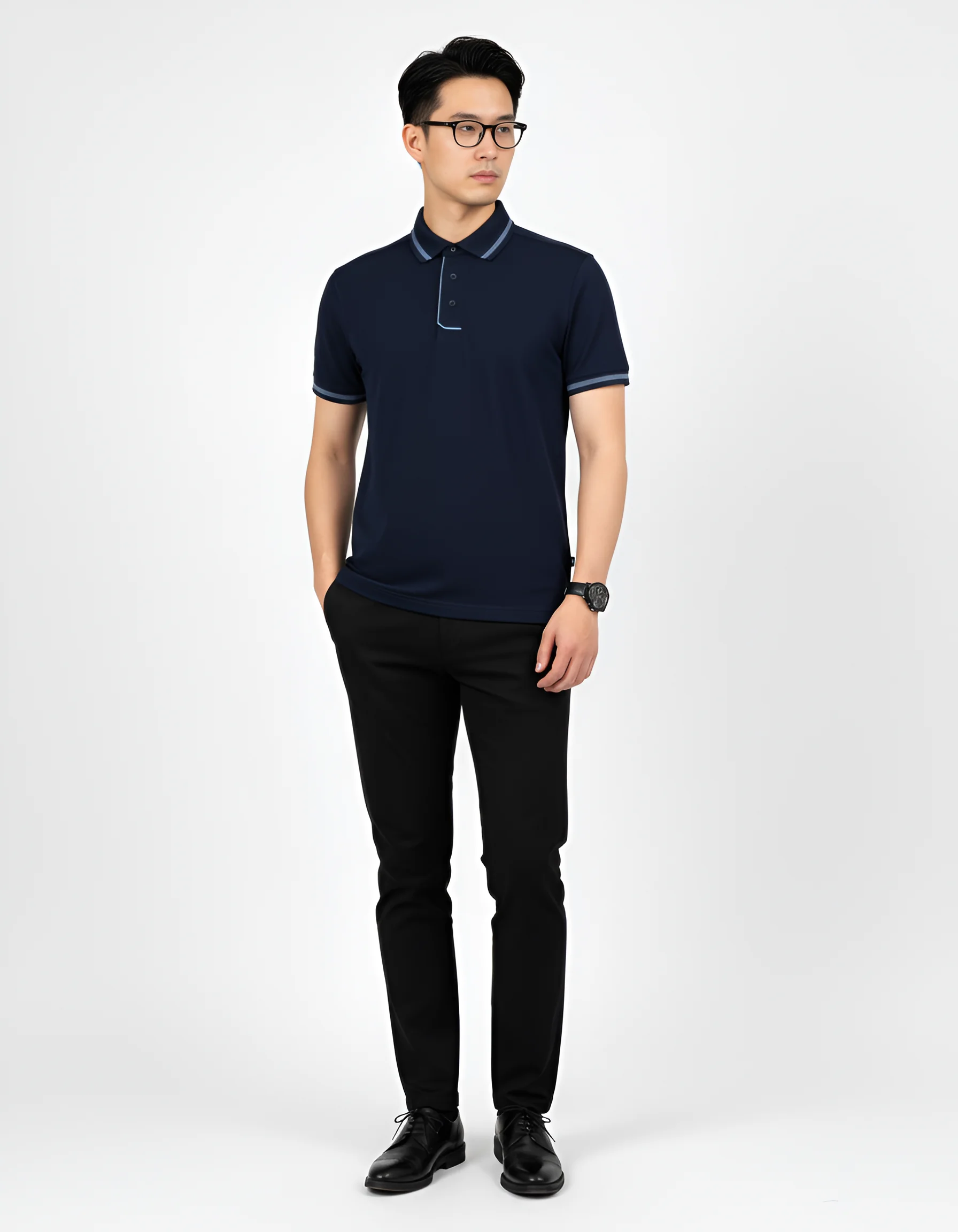 Áo Polo Nam Classic Calen Royal Piqué - Ảnh 2