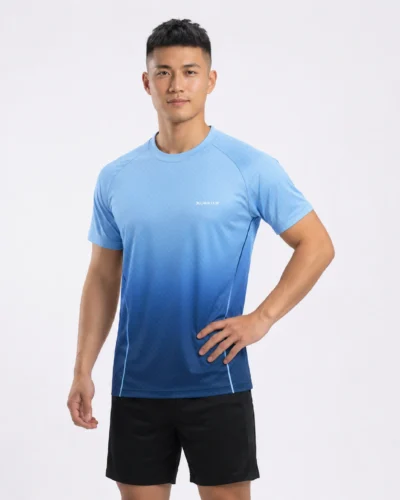 Alternative view of Áo Thun Thể Thao Nam Velocity Aura Gradient AeroGrid 4D BLUEKITE